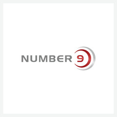 Number 9 vector font alphabet, modern dynamic flat design with brilliant colorful gradient smooth color for your unique elements design business