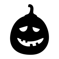 Halloween scary pumpkin spooky creepy vegetable icon.