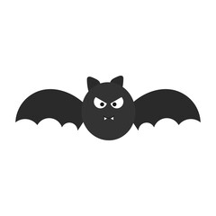 Bat vampire happy halloween cute cartoon icon.