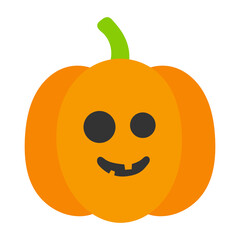 Halloween scary pumpkin spooky creepy vegetable icon.