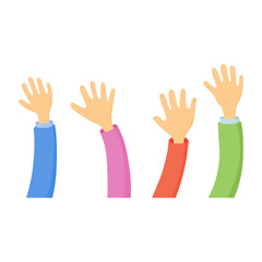 raised hands. Volunteer concept.