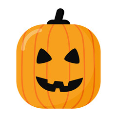 Halloween scary pumpkin spooky creepy vegetable icon.