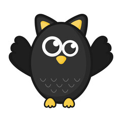 Halloween flat owl icon.