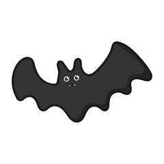 Bat vampire happy halloween cute cartoon icon.