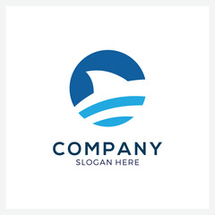 Fototapeta premium blue whale vector logo design logo template for business