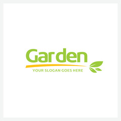 Word mark garden logo minimalist