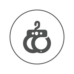 Criminal arrest handcuffs lock icon | Circle version icon |