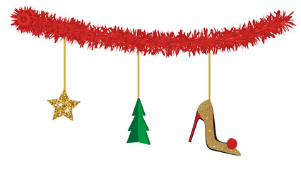 świąteczna dekoracja choinka but gwiazdka