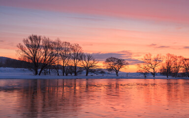 sunrise over the river