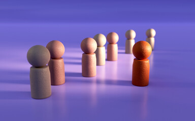 3D People Human Resource purple
