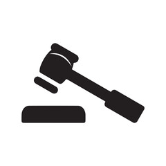 Court gavel judge hammer icon | Black Vector illustration |