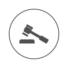 Court gavel judge hammer icon | Circle version icon |