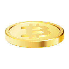 Golden money. Rotating gold coin.
