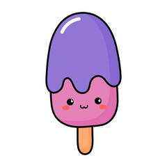 Ice cream kawaii icon.