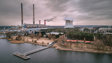 Power plant on the lake