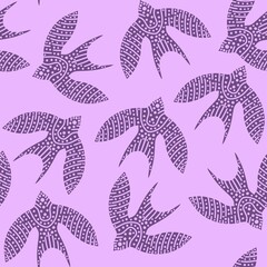Ethnic animals seamless birds line art pattern for wrapping and clothes print and kids and accessories and fabrics