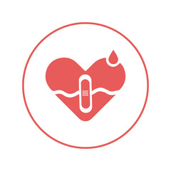 Heart love broken bandage icon | Circle version icon |