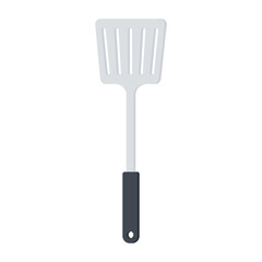 Slotted kitchen spoon icon.