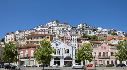 Colorful architecture on Avenida Emidio Navarro, Coimbra, Portugal