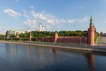 Obraz premium Moscow, Russia, 6 June 2022: Morning landscape around the Red Square and the Kremlin