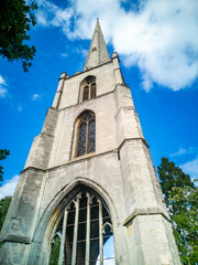 Fototapeta na wymiar Saint Andrew's Church ruins,Worcester,England,UK.