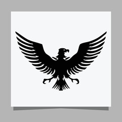 vector black eagle on white paper is perfect for logos, illustrations, banners, flyers, wallpapers