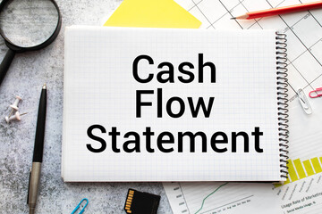 Cash-Flow Statement text write on a paperwork isolated on office desk