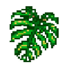 Pixel Art Monstera deliciosa leaf
