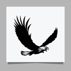 vector black eagle on white paper is perfect for logos, illustrations, banners, flyers, wallpapers