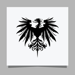 vector black eagle on white paper is perfect for logos, illustrations, banners, flyers, wallpapers
