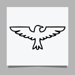 vector black eagle on white paper is perfect for logos, illustrations, banners, flyers, wallpapers