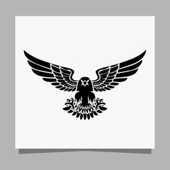 vector black eagle on white paper is perfect for logos, illustrations, banners, flyers, wallpapers