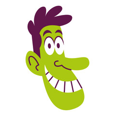 Isolated Man face short hair comic people vector Illustration