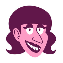 Isolated woman face short hair comic people vector Illustration