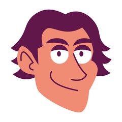 Isolated Man face hair comic people vector Illustration