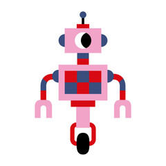 Isolated cute robot toy icon cartoon Vector