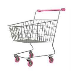 Shopping cart with transparent background 3d render © onzon