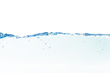 Water splash with bubbles of air, isolated  background