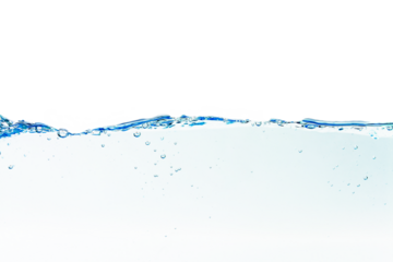 Water splash with bubbles of air, isolated  background
