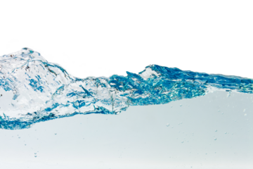 Water splash with bubbles of air, isolated  background