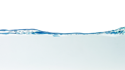 Water splash with bubbles of air, isolated  background