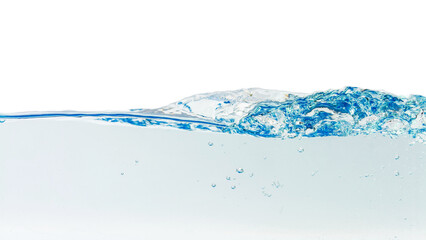 Water splash with bubbles of air, isolated  background