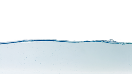 Water splash with bubbles of air, isolated  background
