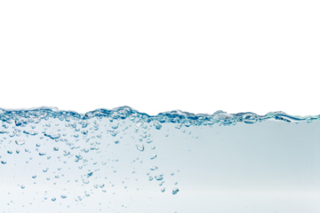 Water splash with bubbles of air, isolated  background