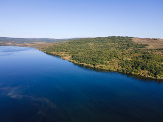 Aerial view of Pchelina Reservoir, Bulgaria