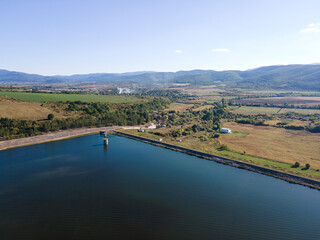 Fototapeta na wymiar Aerial view of Pchelina Reservoir, Bulgaria