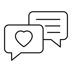 Fototapeta premium Love Chat Line Icon 