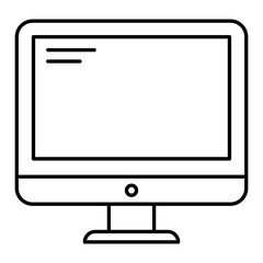 LCD Monitor Line Icon 
