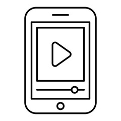 Mobile Video Line Icon 