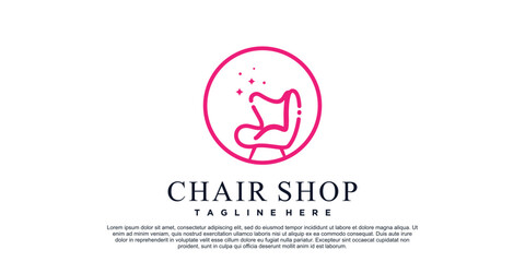 Furniture logo design inspiration for home property with creative concept Premium Vector